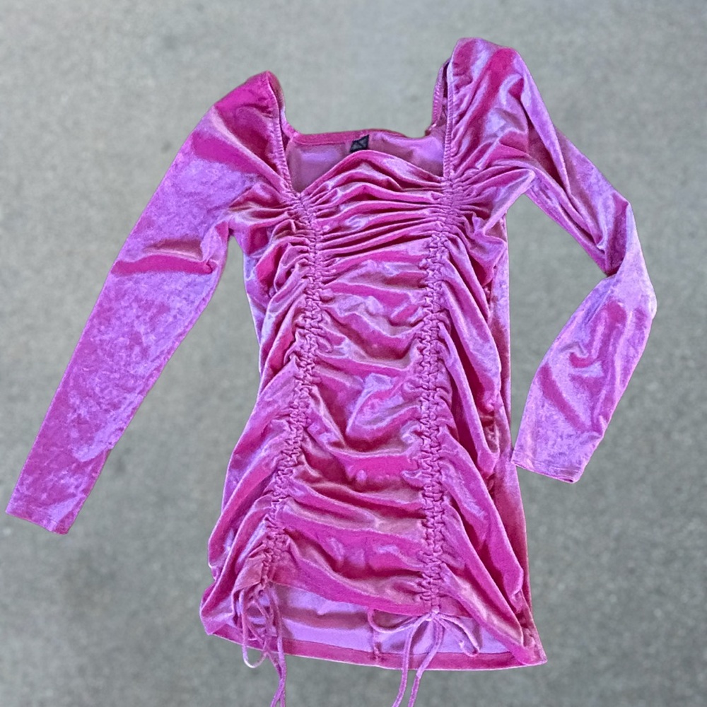 Hot Pink Velour Dress